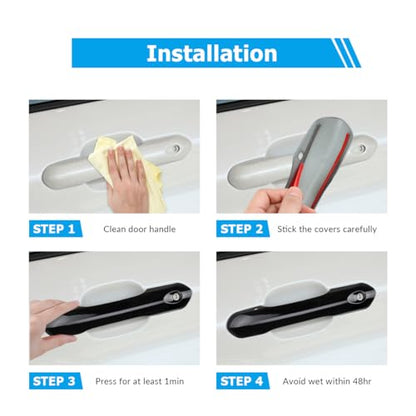 Exterior Door Handle Cover Compatible for 2020 2021 2022 2023 2024 2025 Ford Explorer Accessories Door Handle Protector Trim（Glossy Black）