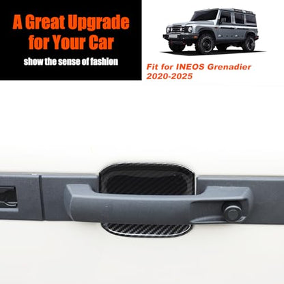 5PCS Exterior Door Handle Bowl Cover Protection Trim Compatible with INEOS Grenadier 2020-2025 Carbon Fiber Door Handle Bowl Trims Anti-Scratch Sticker Exterior Accessories