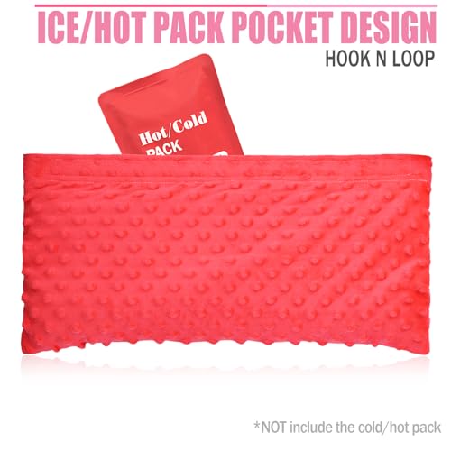 Hysterectomy Seatbelt Pillow Hysterectomy Recovery Must Haves Post Surgery Abdominal Pillows with Ice/Hot Pocket for Tummy Tuck C-Section Recovery Gifts Minky Dot Red - color: Minky Dot Red