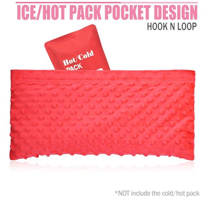 Hysterectomy Seatbelt Pillow Hysterectomy Recovery Must Haves Post Surgery Abdominal Pillows with Ice/Hot Pocket for Tummy Tuck C-Section Recovery Gifts Minky Dot Red - color: Minky Dot Red