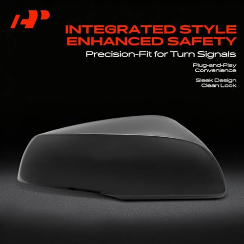 A-Premium 2 PCS Driver and Passenger Side Rearview Mirror Covers Caps - Compatible with Toyota Tacoma 2016-2023 - Smooth Black, with Turn Signal Hole