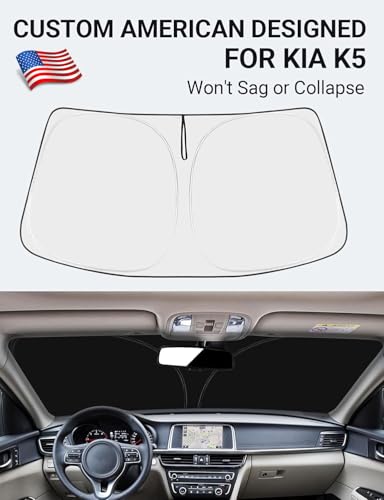 Proadsy Windshield Sun Shade for Kia K5 2026 2025 2024 2023 2022 2021 Custom Fit GT-Line, GT, Sedan 4-Layer Foldable Front Sunshade Protector Sun Visor Blocks UV Rays Keep Car Cooler - size: Kia K5 2021-2026