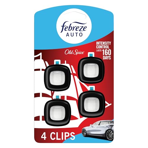 Febreze Odour-Fighting Auto Air Freshener, Car Vent Clip, Old Spice, 4ct - size: 0.28 Fl Oz (Pack of 1)