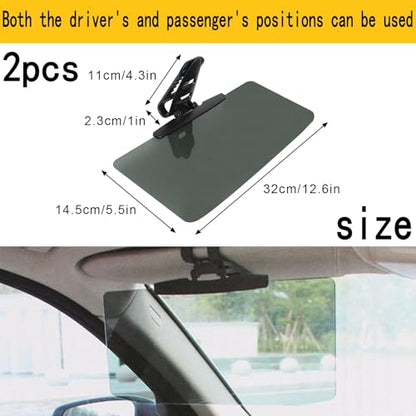 2 Pack Universal Car Sunshield Panel with Anti-Glare Polarized Lenses & UV Blocking - Windshield Glare Eliminator for Safe Driving - color: 2pcs
