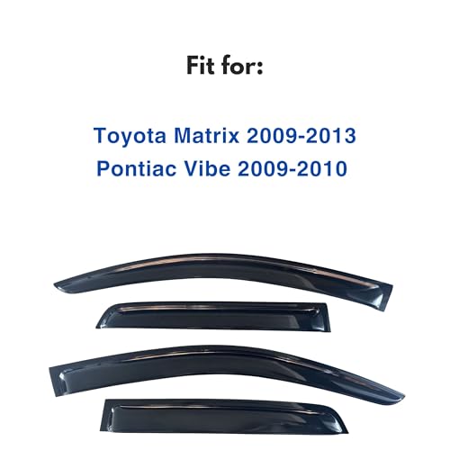 IG Window Visors Fit for 2009-2013 Toyota Matrix, Out-Channel Rain Guards Vent Wind Deflectors 4PC, Car Accessories for 2009-2010 Pontiac Vibe - size: 2009-2013 Matrix & 2009-2010 Vibe