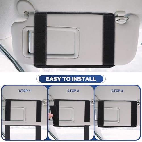 Denchy Molle Car Sun Visor Organizer with Zipper Storage Pouch and Sunglasses Holder Clip, Tactical Sunvisor Organizers for Trucks, Universal Molle Panel Accessories for Truck SUV Police Car Gear