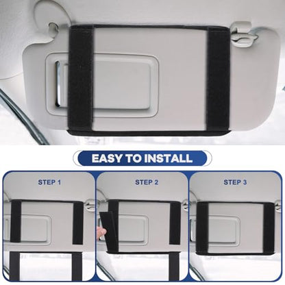 Denchy Molle Car Sun Visor Organizer with Zipper Storage Pouch and Sunglasses Holder Clip, Tactical Sunvisor Organizers for Trucks, Universal Molle Panel Accessories for Truck SUV Police Car Gear