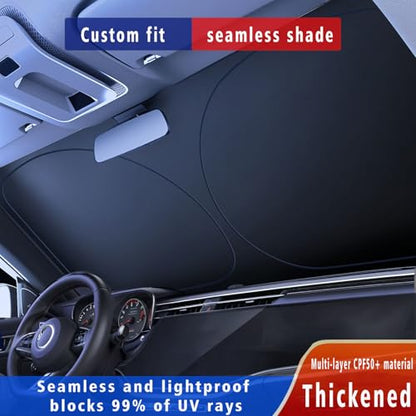 Windshield Sun Shade/car Windshield Sun Shade/car Sun Shade，Thickened, Solid, Strong Support Without Sagging，Suitable for Vehicle Models Such as sedans and SUV，Foldable, Storage Bag (Large)