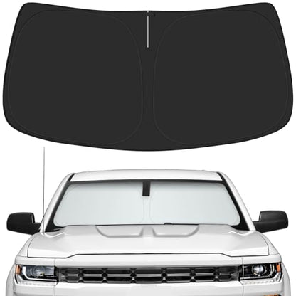 Car Windshield Sun Shade for Chevy 2014-2018 Silverado 1500 & for GMC 2014-2018 Sierra 1500 Accessories (OEM Design) Reflective Foldable Heat Insulation Sunshade for Ultimate Protection - size: for Chevy 2014-2018 Silverado