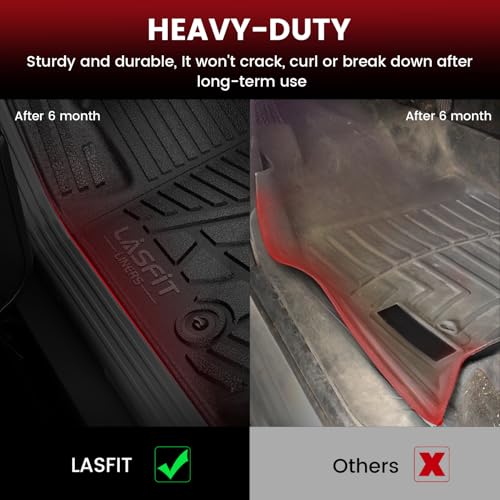 LASFIT Floor Mats & Cargo Liner 2021-2026 & Only 7 Seats (Not for 8/9 Seats) for Chevy Suburban/GMC Yukon XL(Only Yukon XL, Not Fit Yukon)/Cadillac Escalade ESV(Only Escalade ESV, Not Fit Escalade) - size: Suburban/Yukon XL/Eacalade ESV 7 Seats 2021-2026