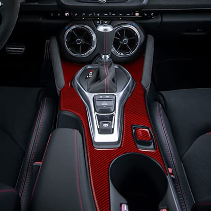 Car Gear Shift Cup Holder Panel Sticker Carbon Fiber Decal for Chevrolet Camaro ZL1 2016 2017 2018 2019 2020 2021 2022 2023 Accessories - color: Gear Shift Cup Holder Panel