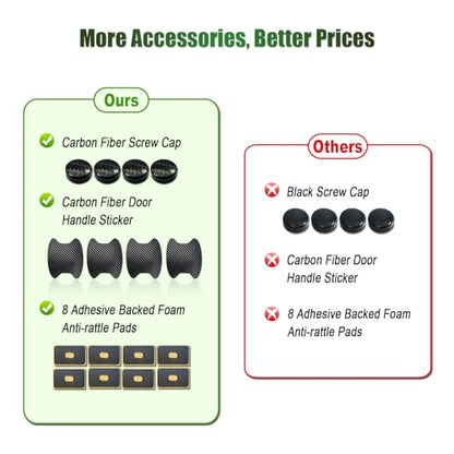 Carbon Fiber License Plate Frames- Black Carbon Pattern Plastic Front & Rear Car Tag Holder Cover 2 Pack with Mount Hardware, Screws, Caps, Handlebar Stickers - style: Carbon Fiber-Plastic-4 Hole