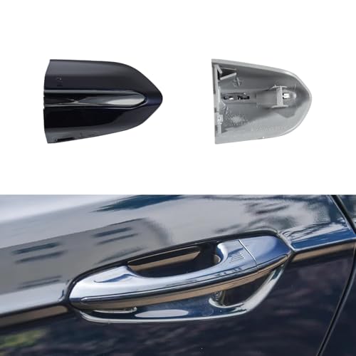 Car Front Left Exterior Door Handle Lock Cover fits for Ford Fusion 2013 2014 2015 2016 2017 2018 2019 2020 DS7Z 54218A15-DC Door Handle Lock Bezel Cover Cap Blue with Bright Stripes - color: Blue, size: With electroplating
