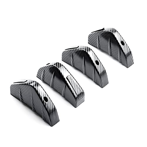 4pcs Car Rear Lower Bumper Wing Lip Diffuser, Anti-Crash Accessories Spoiler Shark Fin Protector, Rear Bumper Splitter Lip Wing with Screw, Universal Auto Decoration for Car SUV Truck - style: Carbon Fiber