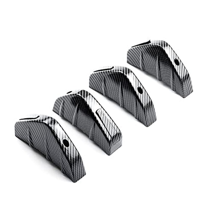 4pcs Car Rear Lower Bumper Wing Lip Diffuser, Anti-Crash Accessories Spoiler Shark Fin Protector, Rear Bumper Splitter Lip Wing with Screw, Universal Auto Decoration for Car SUV Truck - style: Carbon Fiber