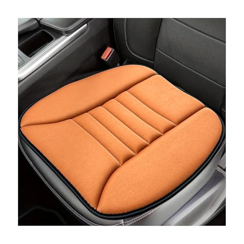 Sun Walker Car Seat Cushion, 1.2" Thick Memory Foam Auto Seat Protector Pressure Relief Pad, Nonslip Bottom Mat Comfort Driving Seats Cover for Truck SUV Sedan, Car Accessories (Orange) - color: Orange