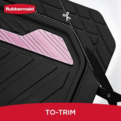 Rubbermaid Car Floor Mat, Heavy Duty All-Weather Car Mats Full Set with Dual-Tone Pink Aluminum Inserts – Universal Fit, Anti-Slip Backing, Trim-to-Fit for Most SUV, Sedan, Van - color: Pink
