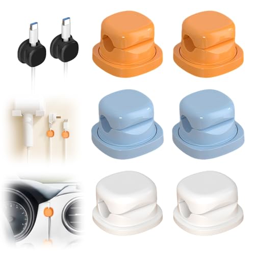 Cord Organizer Holder, 2025 New Desk Cable Management, Cable Clips Organize Phone Charging Cords Holder Organizer Neatly for Home Office Car Desk Nightstand (Mixed, 6 Pack) - color: Mixed, size: 6 Pack