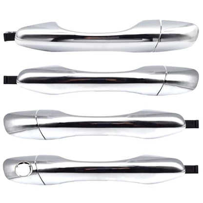 Set of 4 Chrome Exterior Door Handles w/Cover for Kia Sorento 2016-2020, Replaces 82651C5010 82651-C5010 83652-C5010 - wo/Smart Key Entry - size: 4 Pcs Front & Rear