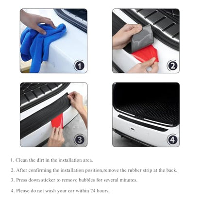 Car Rear Bumper Protector Guard, Anti-Scratch Auto Trunk Door Entry Protection Strip, Non-Slip Rubber Bumper Protective Cover Guard for Most Cars Trucks SUVs (Black, 41") - color: Black, 41"