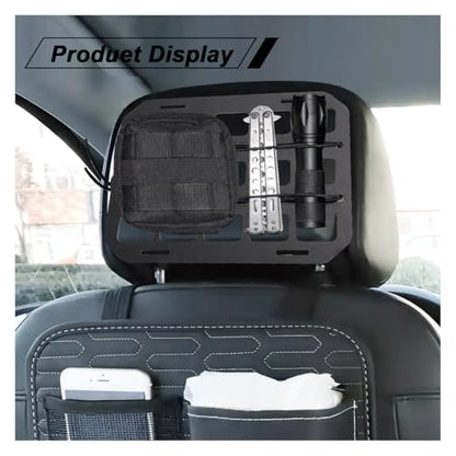 Vehicle Rigid MOLLE Panel, Headrest Organizer EDC Pouch Tool Holster, Tactical Gear Seat Back Rack Truck Equipment Mount Plate, Auto Interior Modular Storage Shelf Accessory (Headrest Panel) - size: Headrest Panel
