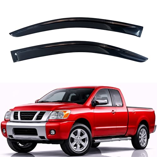 KPY Rain Guards Fit for 2004-2015 Nissan Titan King Cab, Out-Channel Window Visors Vent Wind Deflectors 2PC, Truck Accessories for 04-15 Titan (Extended Cab Only) - size: 2004-2015 Titan King Cab