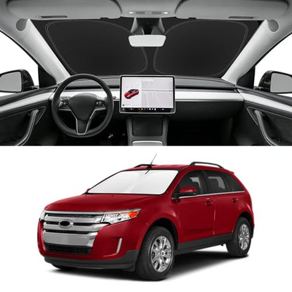Custom Fit Windshield Sun Shade for Ford Edge 2007-2014, Blocks UV & Heat, Front Window Sunshade Accessories, Easy Fold & Store Keep Your Car Cooler - size: for 2007-2014 Ford Edge