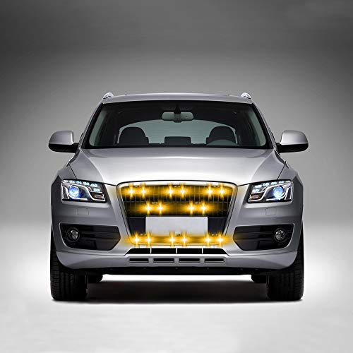 Amber 16LED Grille Strobe Lights Dash Deck Visor Police Flash Lights Car Truck Ambulance Emergency Warning Strobe Lights With Remote Control Wireless 12V - color: amber, size: 8 in 1