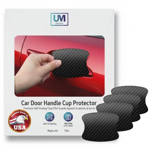 4 Pack Door Upromax Paint Protection Film, Car Door Handle Cup, Scotch Guard, PPF Precut, Universal Fit Cars, PPF, Door Protector, Clear Self-Healing Anti Scratch (Carbon Fiber/4 Pcs) - size: Handle Cups/Carbon Fiber/4 Pcs