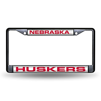 NCAA Rico Industries Black Laser Cut Chrome Frame 12" x 6" Black Laser Cut Chrome Frame - Car/Truck/SUV Automobile Accessory - color: Team Color