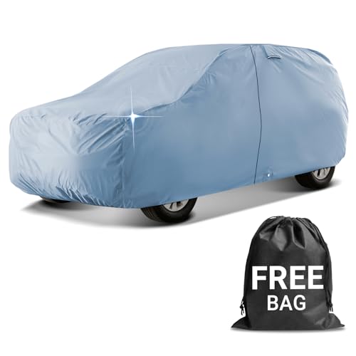 iCarCover 18-Layers Premium Universal Fit SUV Car Cover Waterproof All Weather Sun Rain Snow UV Protection Outdoor Indoor Full Exterior Covers for Automobiles Sedan Hatch Coupe Fit for 145-154 inch - size: 15. Fit Small Size SUV Length 145-154 inch