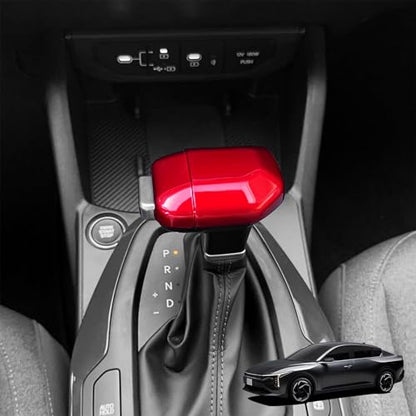 ABS Car Gear Shift Knob Cover Trim Shifter Lever Handle Protective Compatible with Kia Sorento 2024-2026,Kia Carnival 2025-2026,K4 2025-2026,K5 2025-2026 Accessories(Glossy Red Style) - color: Glossy Red Style