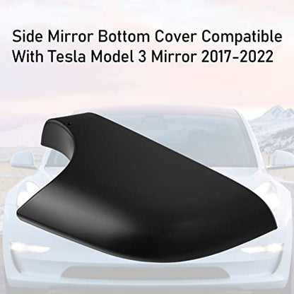 Jaronx Compatible With Tesla Model 3 Mirror Bottom Cover 2017-2025, Right Passenger Side Rearview Mirror Lower Base Cover Bottom Trim Replacement For Tesla Model 3 Accessories(Right) - size: Right Side Black, style: Model 3