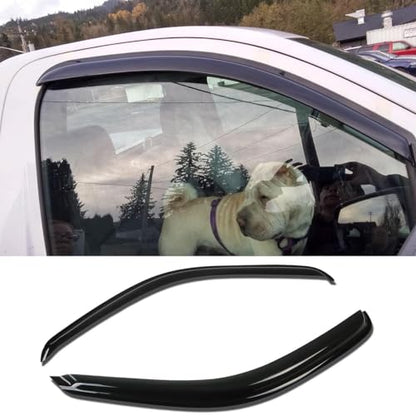 Original Side Window Wind Deflector for 2014-2019 Chevrolet Silverado/GMC Sierra 1500 2500 3500 with Regular Cab, 2pcs Out-Channel Tape-On Rain Guards Set, Dark Smoke Nice Window Visor 92301 - size: 14-18 Regular Cab