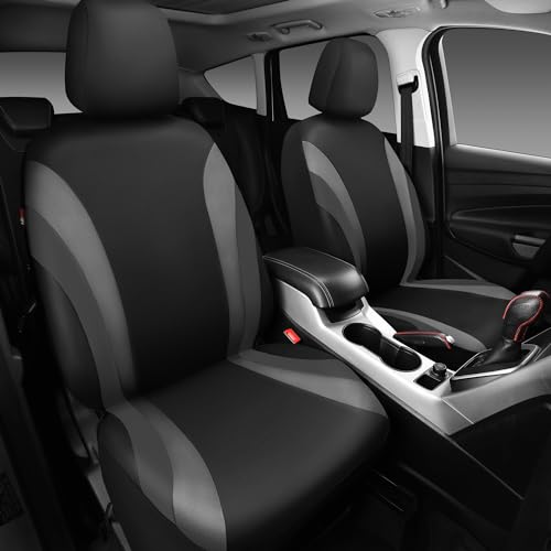 CAR PASS Line Rider Sporty Front Seat Covers,Gray Car Seat Covers Two Front Seats Only, Airbag Compatible,Universal Fit Sedans,Cars,Vans,SUV,Truck(Black and Gray) - color: Black and Gray, size: Two Front Seat