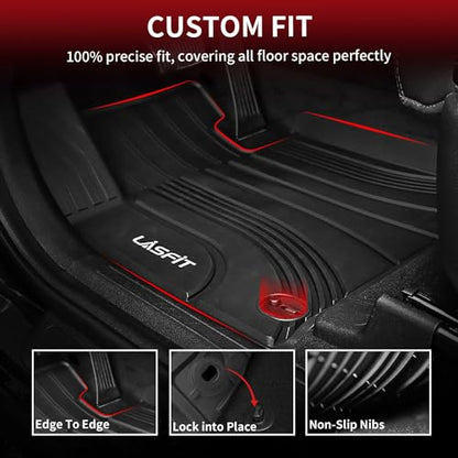 LASFIT Floor Mats for Hyundai Elantra 2026 2025 2024 2023 2022 2021 (Only Fit Gas & Automatic) & Elantra N 2022-2026 (Only Fit Automatic) Custom Fit TPE All Weather Floor Liners Car Mats, Black - size: 2)for Hyundai Elantra | 2021-2026
