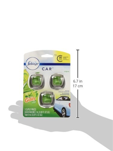 Febreze Car Vent Clip Air Freshener, Gain Original, 0.037 Pound - size: 3 Count (Pack of 1)