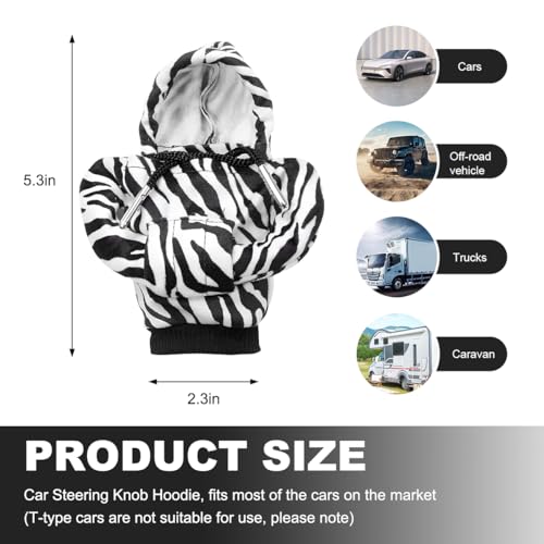 DXNQ Car Gear Shift Hoodie Cover, Fashionable Gear Shift Knob Protector, Zebra, 6.9 x 2.6 inches - color: Zebra