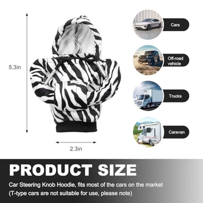 DXNQ Car Gear Shift Hoodie Cover, Fashionable Gear Shift Knob Protector, Zebra, 6.9 x 2.6 inches - color: Zebra