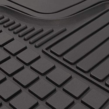 Motor Trend 3-Piece FlexGrid Rubber Floor Mats Pre-Trimmed for Honda CR-V Toyota RAV4 Ford Escape, Trim-to-Fit Heavy Duty Weatherproof Waterproof Square Grid Deep Dish Ridges Protection Front Rear