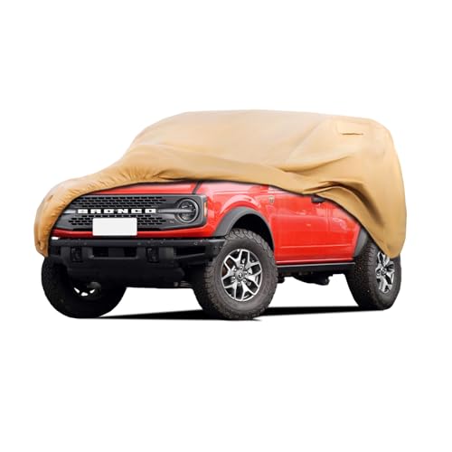 Heavy Duty Outdoor Car Cover Custom Fit for 2021-2026 Ford Bronco 4 Door,Windproof All Weather Waterproof Sun Rain UV Dust Snow Protection Outdoor Car Covers - size: Custom Fit Ford Bronco 4 Door