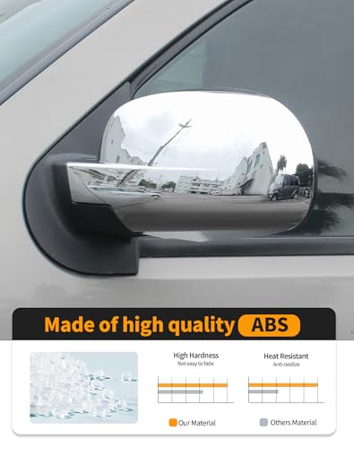 Chrome Fully Mirror Caps Covers Compatible with 2007-2014 Chevy Silverado GMC Sierra Avalanche Tahoe Suburban Yukon Escalade ESV Side View Door Mirror Cover Caps (Left Right) - color: Fully Caps Chrome