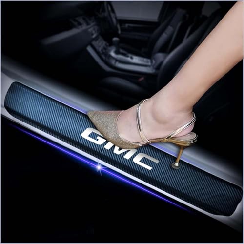 4Pcs Car Door Sill Protector for GMC, Carbon Fiber Anti-Scratch Guard for GMC 1500 2500/HD 3500/HD Denali Elevation AT4 SLT SLE Accessories - Self-Adhesive Car Door & Sill Protector -White - color: WHITE