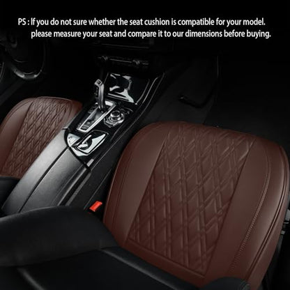 TIEHESYT Brown Car Seat Covers, 2PCS Seat Covers Bottom Protector, Breathable Nappa Leather Car Seat Covers Anti-Slip, Full Wrapping Edge Compatible with Most of Vehicles - SUVs/Sedans/Pickup Trucks - color: Brown Diamond, size: 2 PCS