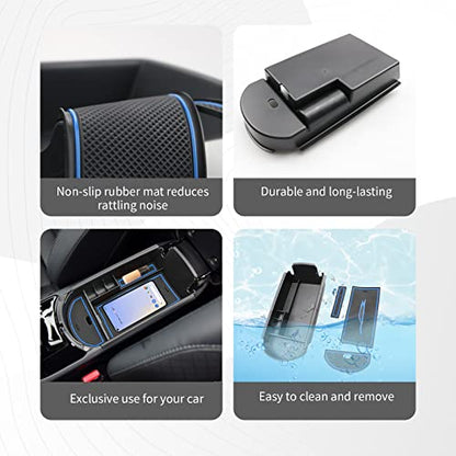 CDEFG Center Console Accessory Organizer Compatible with 2018 2019 2020 2021 2022 CHR C-HR, ABS Material Armrest Box Insert Tray (Blue) - color: 1Pcs Blue for CHR 2018-2023