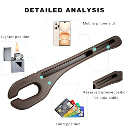 2 PCS Car Seat Gap Filler, Multifunctional Side Seat Gap Stopper Organizer with Phone Holder, Automotive Crevice Blocker Plug Between Seats Console to Prevent Dropping (Brown) - color: Brown