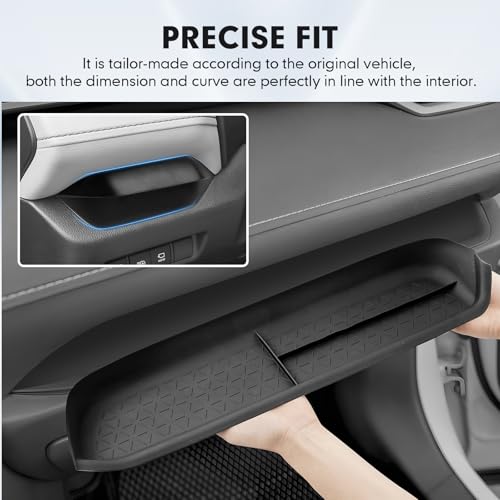Autorder 2PCS Center Console Organizer for 2019-2025 Toyota RAV4 Accessories ABS Driver Drawer Storage Box Silicone Glove Box Organizer Center Console Insert Tray with Anti-Slip Surface - size: 2019-2025 Toyota RAV4 2PCS