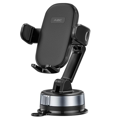 APPS2Car Car Phone Holder, Gel-Lock Strong Suction Phone Holders for Your Car Dashboard/Windshield, Dual-Axis Damping Arm, Ultra Stable Easy Clamp Car Phone Mount Stand for iPhone, Samsung, Google