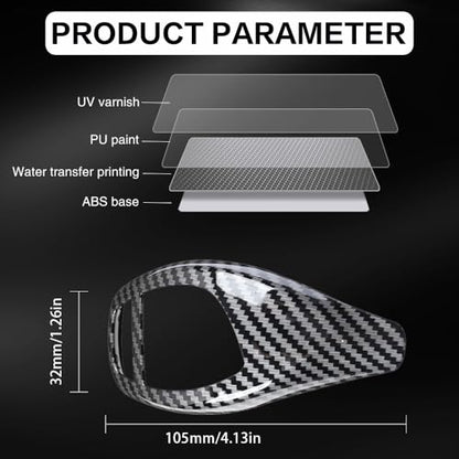 Car Gear Shift Knob Cover Carbon Fiber Grain Accessories for BMW F06 F07 F10 F20 F22 F30 F32 F34 X3 X4 X5 X6 Interior Trim Protector 1 2 3 4 5 Series GT(2010-2019) - size: BMW-1PCS