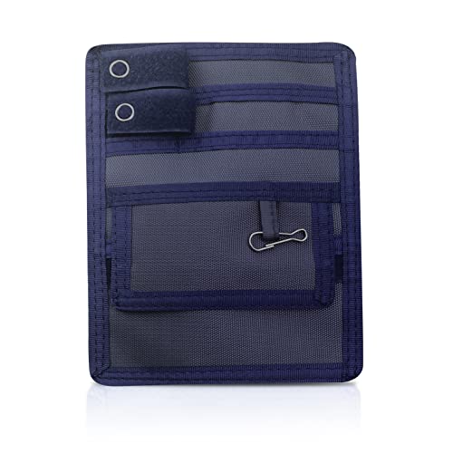 ASA TECHMED Nurse Pocket Organizer, Nylon 5 Pocket Nurse Scrub Organizer, 6 Inch x 5 inch, Navy Blue - color: Navy Blue